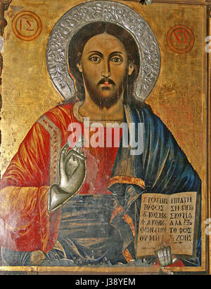 Christus Pantokrator-Symbol In der Kirche der Verklärung in Pomorie, Stergios Dimitriou, 1852 Stockfoto