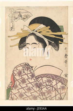 Dieser Titel bezieht sich auf ein Kunstwerk, das eine Kurtisane entlang des IDE Tama-Flusses darstellt, das im Rijksmuseum untergebracht ist und aus dem Jahr 1956 stammt. Stockfoto