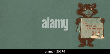 Diese Illustration von „Denslows drei Bären“ auf Seite 21 ist eine klassische Interpretation der beliebten Kindergeschichte. Das Kunstwerk zeigt die legendären Bären und Charaktere in einem skurrilen und verspielten Stil. Stockfoto