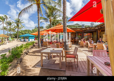 Kahuku, Hawaii, Oct. 12 2016: Roy's Beach House Restaurant in der Turtle Bay Resort auf der North Shore von Oahu Hawaii Stockfoto