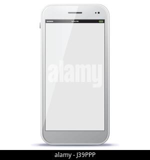 Weißen Smart Phone Vektor-Illustration isoliert auf weiss. Stock Vektor