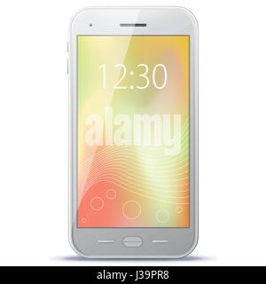 Weißen Smart Phone Vektor-Illustration isoliert auf weiss. Stock Vektor