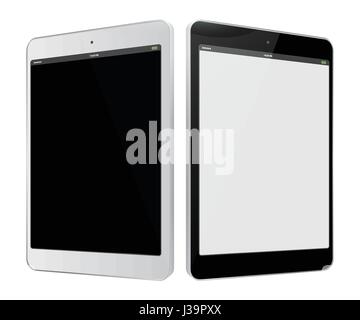 Schwarz / weiß-Tablet PC-Vektor-Illustration. Stock Vektor