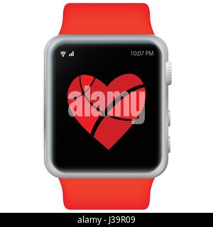 Smart Watch Vector Illustration mit weißen Hintergrund. Stock Vektor