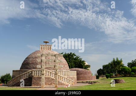 Alten Stupa in Sanchi, Madhya Pradesh, Indien. Stockfoto