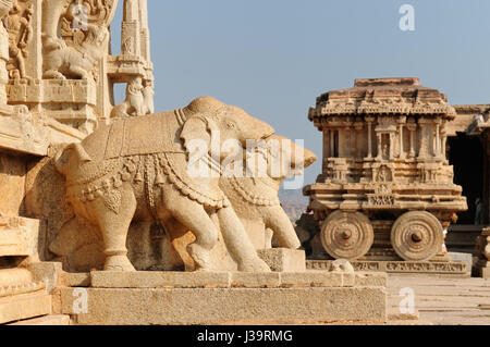 Vittalla Tempel in Hampi, Chariot, Karnataka, Indien Stockfoto
