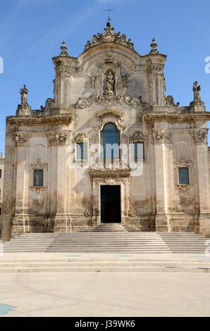 Die Kirche von San Francesco Lucini Matera Barock Fassade Basilikata-Italien Stockfoto