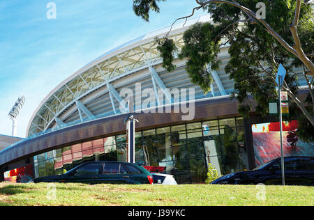 Nahaufnahme der Adelaide Oval Stadium, der Heimat der South Australian Cricket Association, in der PA gelegen Stockfoto