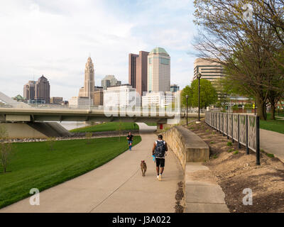 Scioto Greenway in der Nähe von Bicentennial Park zu senken. Columbus, Ohio. Stockfoto