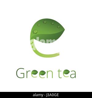 Grüner Tee Logo Vecrpt logo Stock Vektor