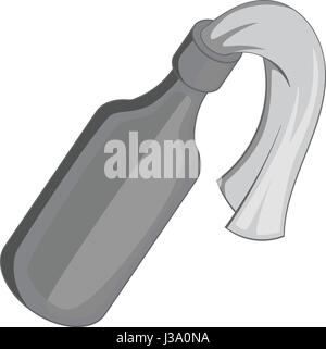 Glasflasche gefüllt mit Benzin Symbol Monochrom Stock Vektor
