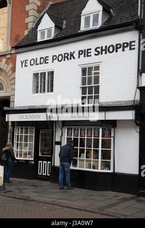 Ye Olde Shoppe Pork Pie in Melton Mowbray Stockfoto