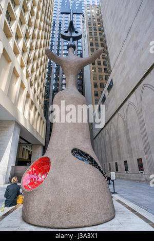 Sonne, Mond und Sterne Skulptur von Joan Miró in Braunschweig Plaza, Chicago USA Stockfoto