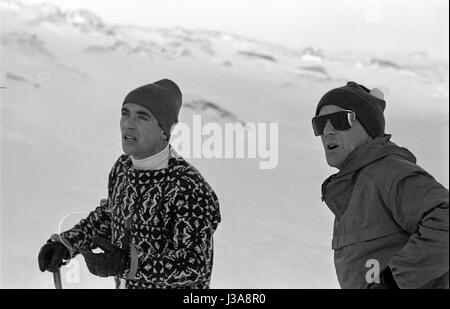 Skiläufer Karl Schranz während eines Trainings, 1962 Stockfoto