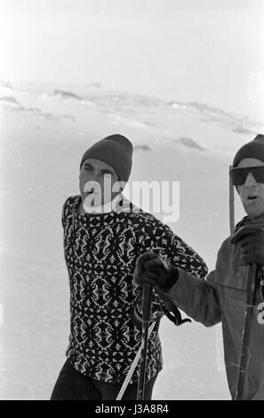 Skiläufer Karl Schranz während eines Trainings, 1962 Stockfoto