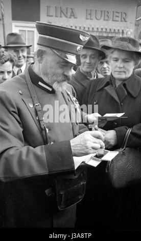 Das 75. Jubiläum der Straßenbahn München, 1962 Stockfoto