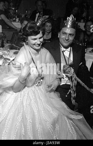 Einmarsch der Fasching Prinzen und der Prinzessin von der Münchner Narrhalla, 1952 Stockfoto