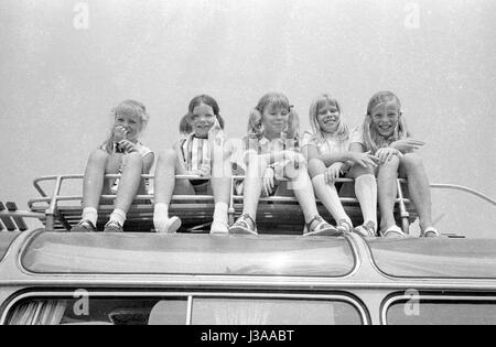 "Teilnehmer des '' Pippi Langstrumpf '' auf einer Tour von München, 1970" Stockfoto