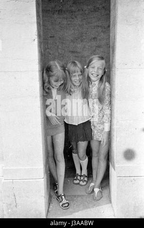 "Teilnehmer des '' Pippi Langstrumpf '' auf einer Tour von München, 1970" Stockfoto