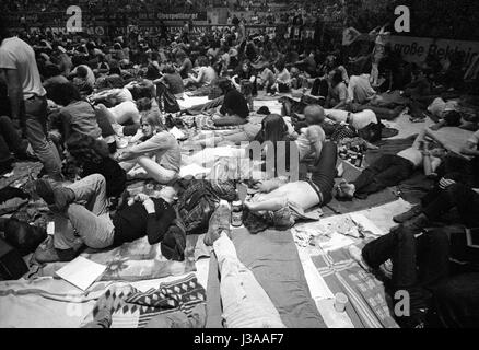 Menge bei einem Rock-Festival in München, 1970 Stockfoto