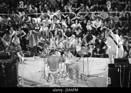 Menge bei einem Rock-Festival in München, 1970 Stockfoto