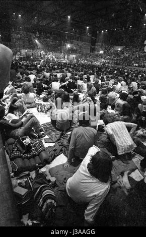 Menge bei einem Rock-Festival in München, 1970 Stockfoto