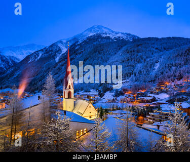 Sölden Sie Ski Resort Skyline am Morgen, Tirol, Österreich Stockfoto