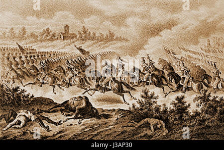 Di Lorenzo A.   Cavalleria Francese della Guardia Imperiale Alla Battaglia di Solferino Litografia 1860 Stockfoto
