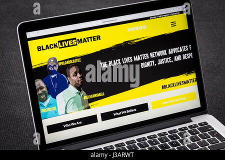 Black lebt Angelegenheit Webseite Stockfoto