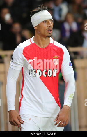 Monaco. 3. Mai 2017. Nabil Dirar (AS Monaco) in Aktion während der 1. Etappe der Champions-League-Halbfinale zwischen AS Monaco und Juventus FC im Stadion Louis II. am 3. Mai 2017 in Monaco. Endergebnis: Monaco Vs Juventus 0-2. Bildnachweis: Massimiliano Ferraro/Alamy Live-Nachrichten Stockfoto