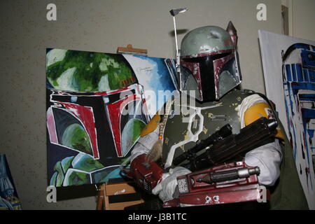 Blackfriars Ouseburn Kino, Newcastle Upon Tyne, UK. 4. Mai 2017. Star Wars Tag: Ein Abend mit Boba Fett. Schauspieler Jeremy Bulloch spielte Boba Fett in Star Wars Trilogie, UK Credit: David Whinham/Alamy Live News Stockfoto