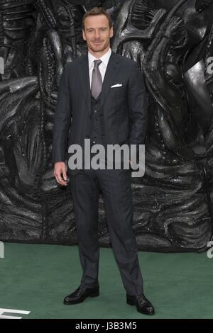 London, UK. 4. Mai 2017. Michael Fassbender besucht die World Premiere von ALIEN Bund. London, UK. 05.04.2017 | Nutzung weltweit Credit: Dpa/Alamy Live-Nachrichten Stockfoto