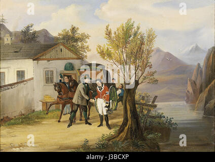 Erzherzog Johann Und Anna Plochl (Bilderuhr) 19 Jh Stockfoto