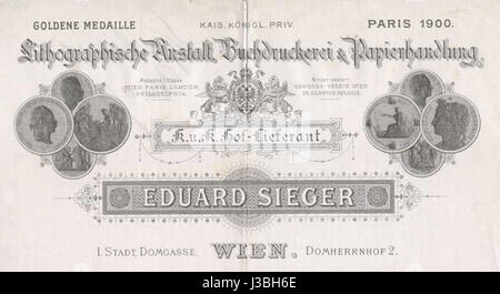 Eduard Sieger war ein deutscher Künstler, der Anfang des 20. Jahrhunderts für seine Werke bekannt war. Sein Gemälde mit dem Titel *Factura* von 1902 veranschaulicht seinen Stil und Einfluss auf die deutsche Moderne in dieser Zeit. Stockfoto