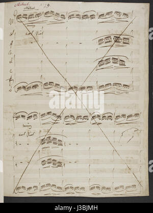 Etienne Mehul Instrumental Musik. (BL hinzufügen MS 47860 f. 34r) Stockfoto