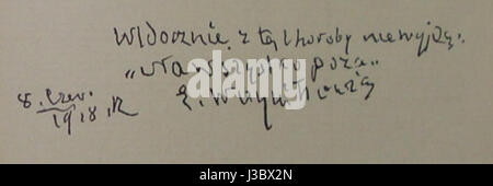 Edward Woynollowicz’ Memoiren spiegeln seine letzten Gedanken wider, die 1928 aufgenommen wurden. Die Schriften geben einen persönlichen Bericht über seine Erfahrungen und Einblicke in sein Leben und geben einen Einblick in den historischen Kontext der Zeit. Stockfoto