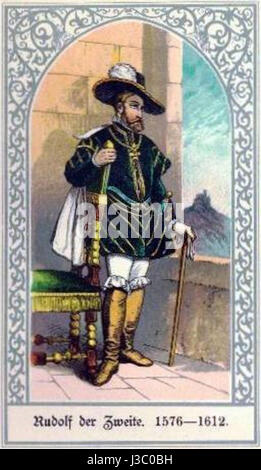 Die deutschen Kaiser (die deutschen Kaiser) sind Teil der Regierungszeit von Kaiser Rudolf II. Des Heiligen Römischen Reiches. Seine Herrschaft, geprägt von kulturellen und wissenschaftlichen Entwicklungen, spiegelt die politische und religiöse Komplexität der Zeit wider. Stockfoto