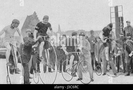 Erstes Profiradrennen in Amsterdam 1888 Stockfoto