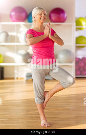 Senioren machen Fitnessübungen Stockfoto