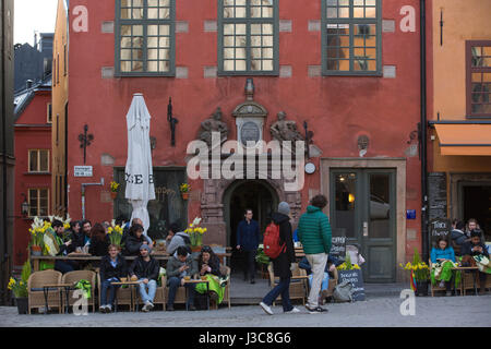 Öffentlicher Platz Stortorget in Gamla Stan, die Altstadt und die Altstadt von Stockholm, Schweden, Europa Stockfoto