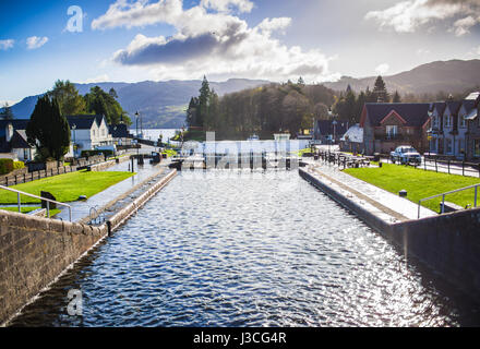 Fort Augustus Schlösser, Blick auf Loch Ness Stockfoto