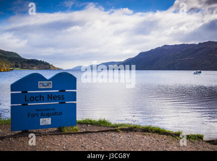 Loch Ness Blick von Fort Augustus Stockfoto