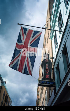 Quo Vadis Restaurant serviert modernen britischen Küche auf Dean Street im Londoner Stadtteil Soho Stockfoto