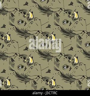 Nahtlose afrikanischen Nashorn-Hintergrund Stock Vektor