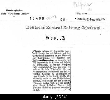 Deutsche Zentral-Zeitung Artikel von 1926 Stockfoto