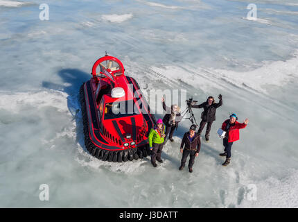 Hovercraft, Schwedisch Lappland, Schweden Stockfoto