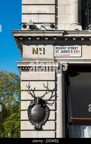 Die Architektur des Gebäudes der unteren Regent Street, StJames, London, England, UK Stockfoto