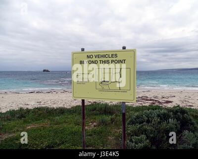 Verhinderung des Zugriffs durch Fahrzeugverkehr Zeichen Stockfoto