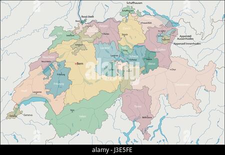 Karte der Schweiz Stock Vektor