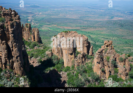 Auswarfen Spalten Valley of Desolation Graaff Reinet Eastern Cape Südafrika Stockfoto